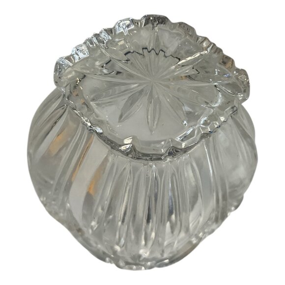 Vintage Pressed Glass Candy or Sauce Bowl – Ornate Fan & Feather Design – Scallo - Picture 4 of 4